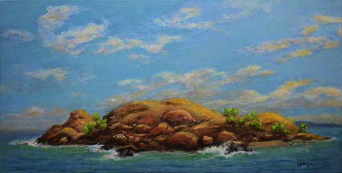 Island Eve - oil on canvas painting